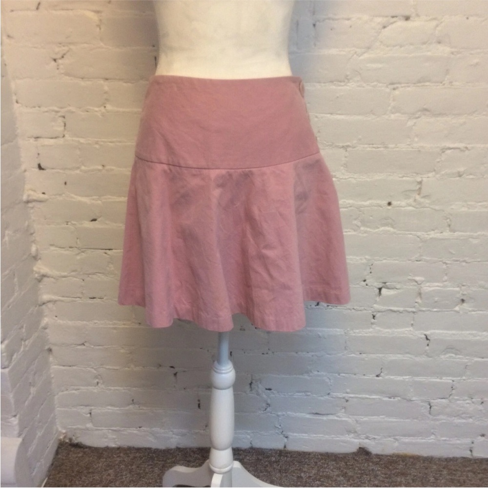 Ulla Johnson flared mini skirt pink cotton size 4